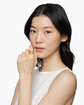 Stax Five Row Ring in 18K Yellow Gold with Diamonds, 15mm